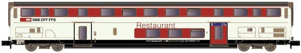 Kato HobbyTrain Lemke H25124 - Double-deck restaurant car IC2020 of the SBB